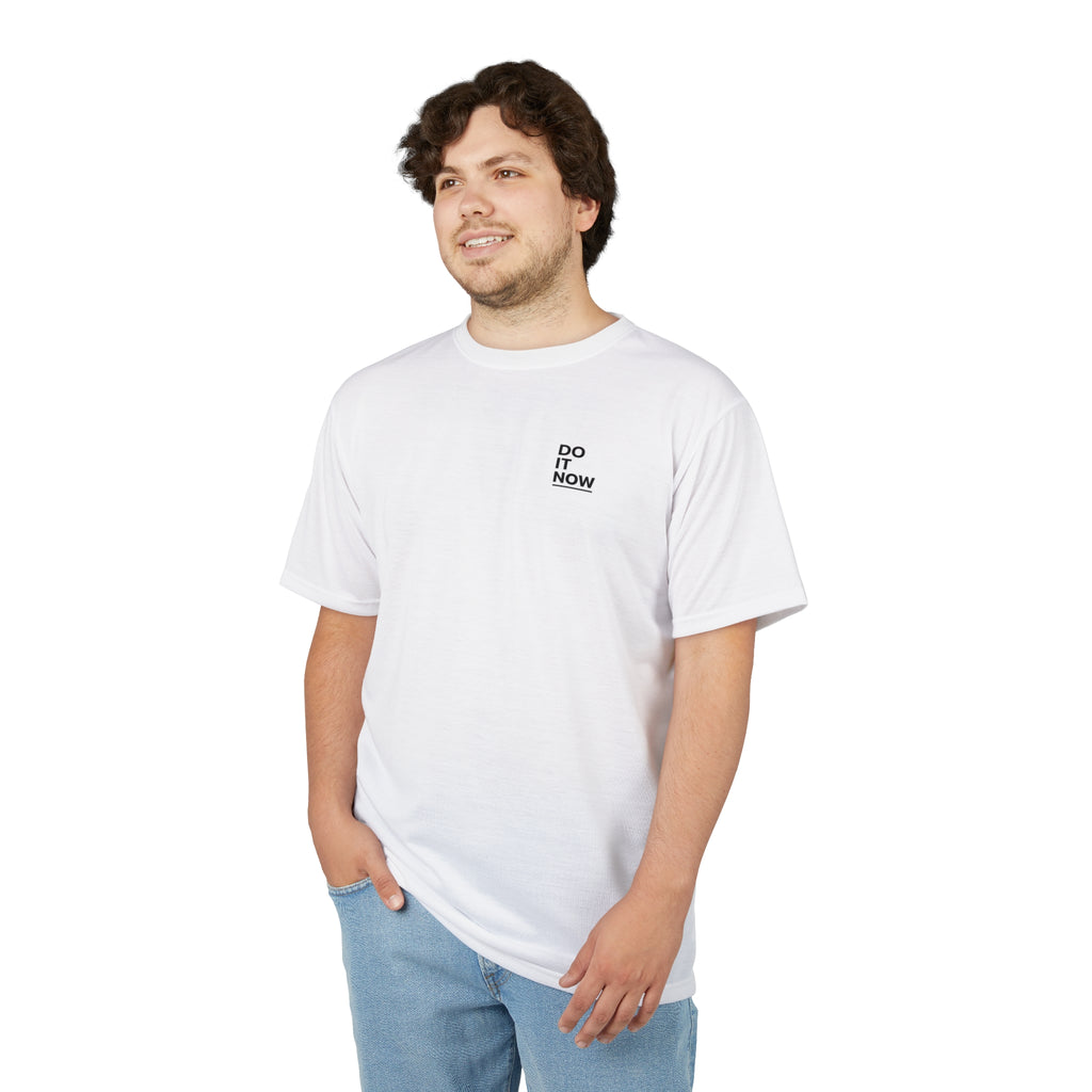 Do It Now Minimalist Chest Logo Tee — Motivational Graphic T‑Shirt