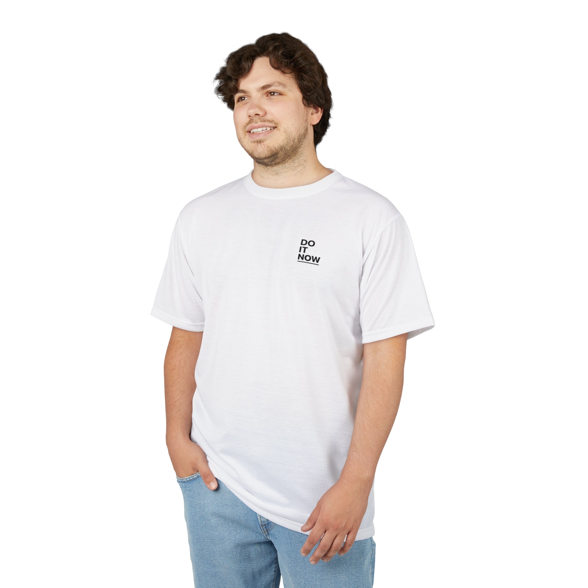 Do It Now Minimalist Chest Logo Tee — Motivational Graphic T‑Shirt