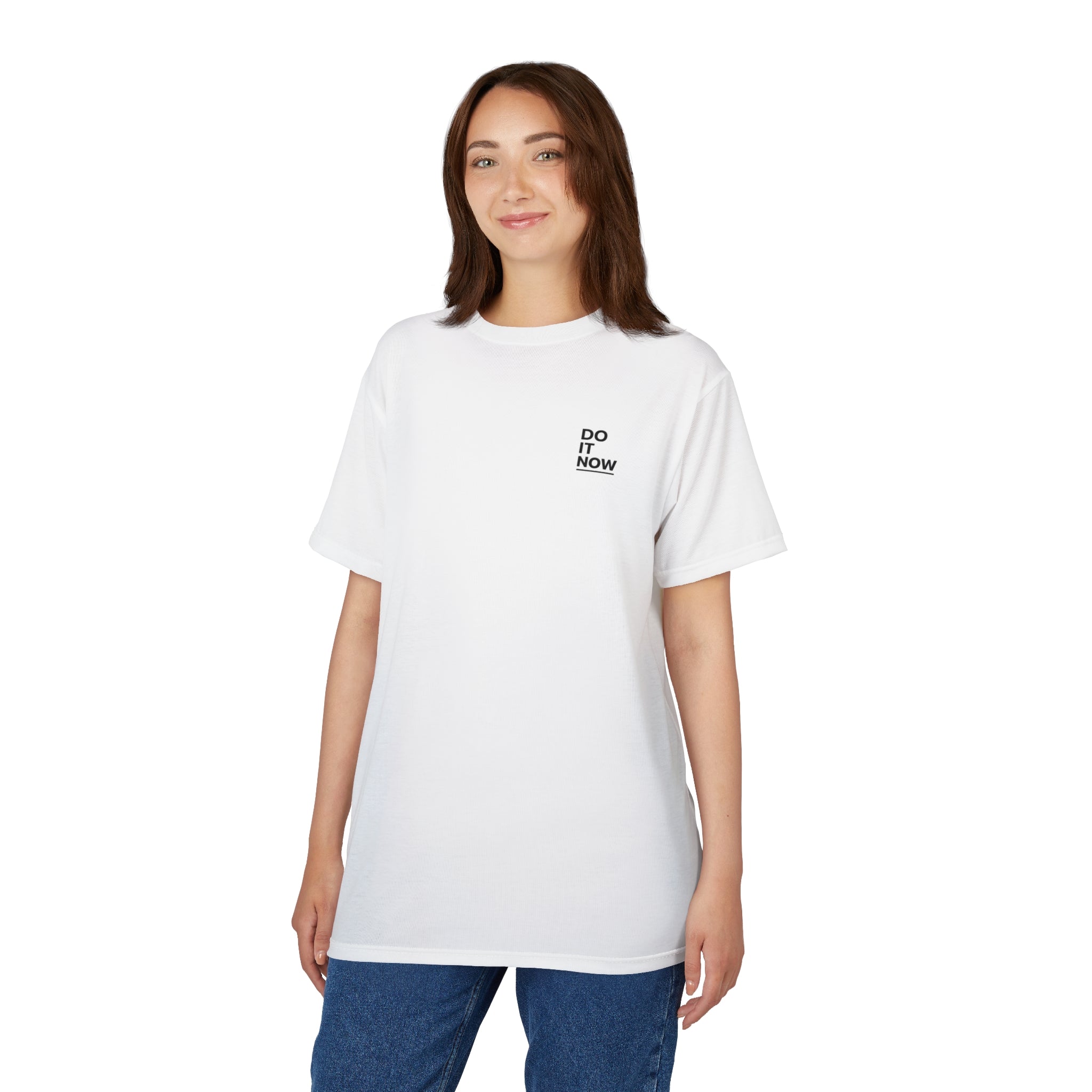 Do It Now Minimalist Chest Logo Tee — Motivational Graphic T‑Shirt