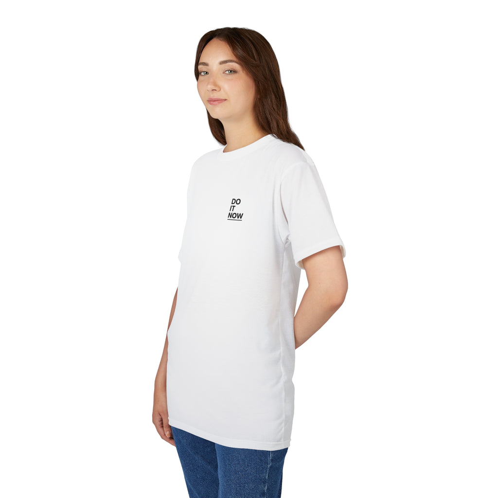 Do It Now Minimalist Chest Logo Tee — Motivational Graphic T‑Shirt