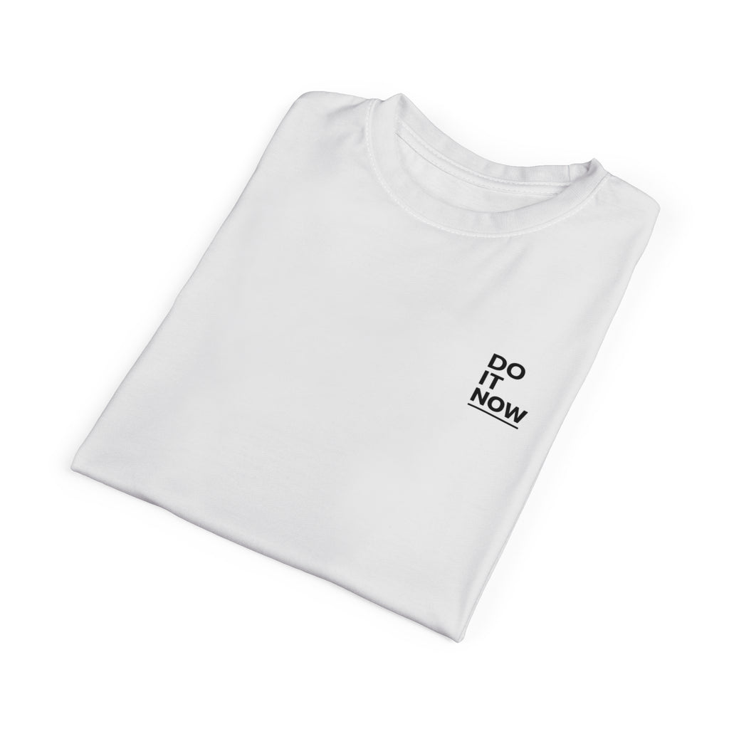 Do It Now Minimalist Chest Logo Tee — Motivational Graphic T‑Shirt